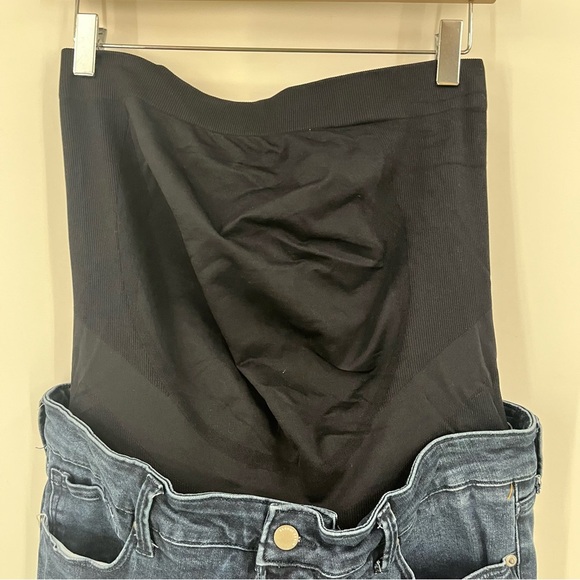 Blanqi 12 Maternity Skinny Fit Full Belly Panel Jeans 0548 Dark Wash stretchy - Picture 6 of 10